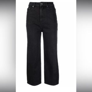 self portrait black denim cropped high rise jeans
Size 32